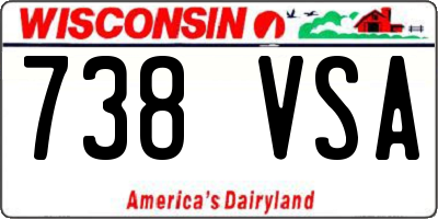 WI license plate 738VSA