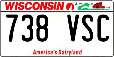 WI license plate 738VSC