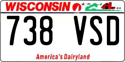 WI license plate 738VSD