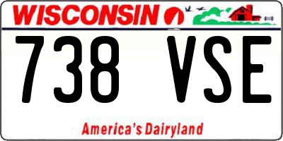 WI license plate 738VSE