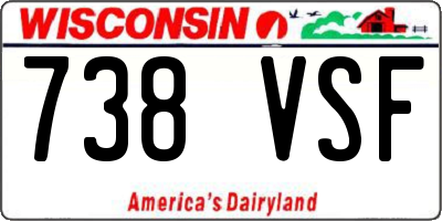 WI license plate 738VSF