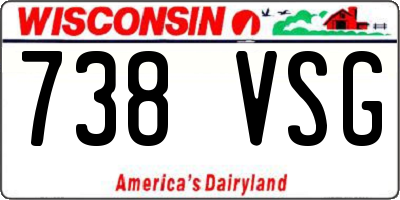 WI license plate 738VSG