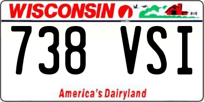 WI license plate 738VSI