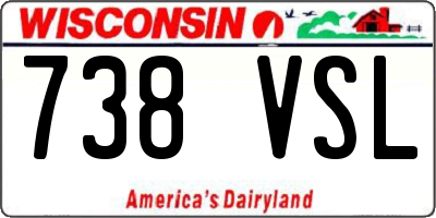 WI license plate 738VSL