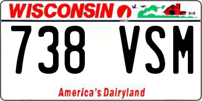 WI license plate 738VSM