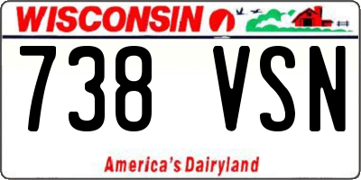 WI license plate 738VSN