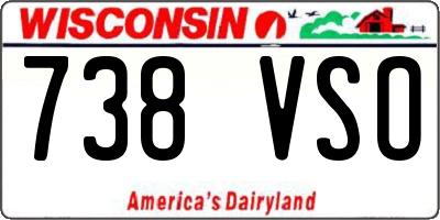 WI license plate 738VSO