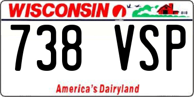 WI license plate 738VSP
