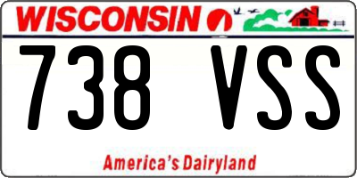 WI license plate 738VSS