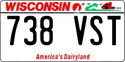 WI license plate 738VST