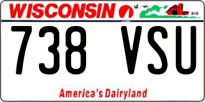 WI license plate 738VSU