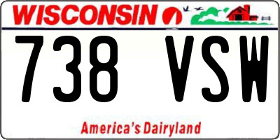 WI license plate 738VSW