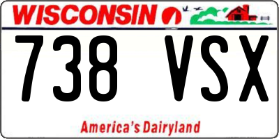 WI license plate 738VSX