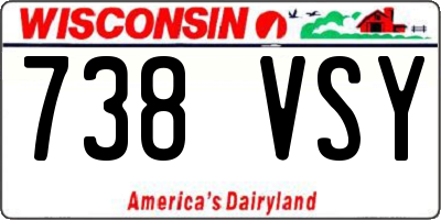 WI license plate 738VSY