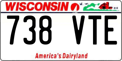 WI license plate 738VTE