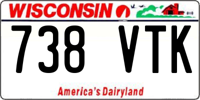 WI license plate 738VTK