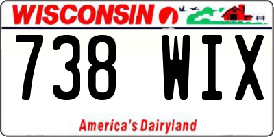 WI license plate 738WIX