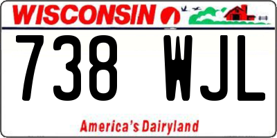 WI license plate 738WJL