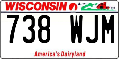 WI license plate 738WJM
