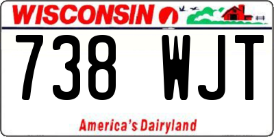 WI license plate 738WJT