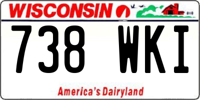 WI license plate 738WKI