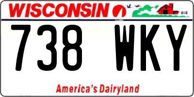 WI license plate 738WKY