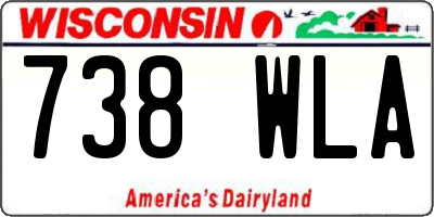 WI license plate 738WLA