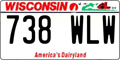 WI license plate 738WLW