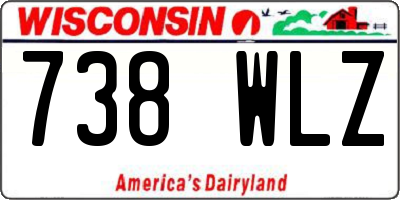 WI license plate 738WLZ