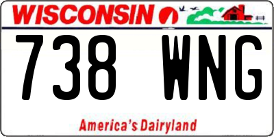 WI license plate 738WNG