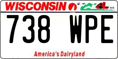 WI license plate 738WPE
