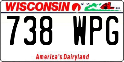 WI license plate 738WPG