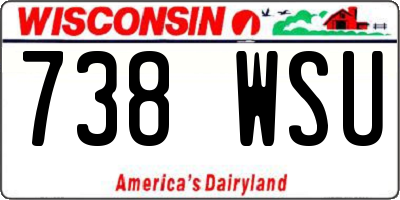 WI license plate 738WSU