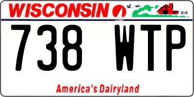 WI license plate 738WTP