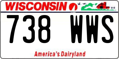 WI license plate 738WWS