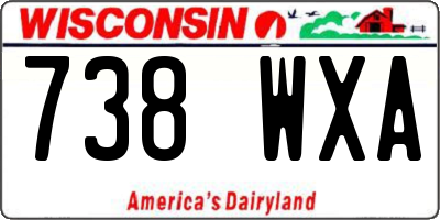 WI license plate 738WXA