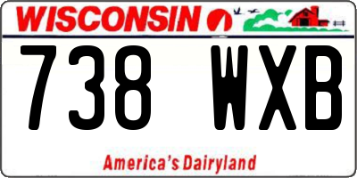 WI license plate 738WXB
