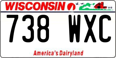 WI license plate 738WXC