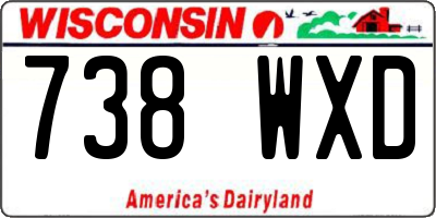 WI license plate 738WXD