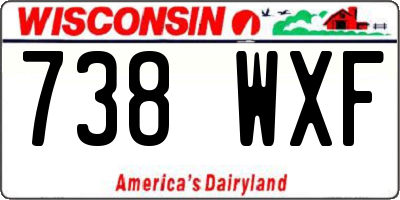 WI license plate 738WXF