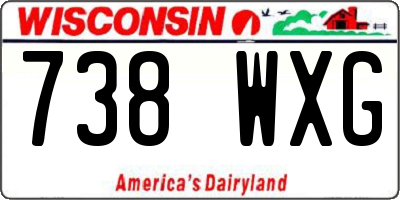 WI license plate 738WXG