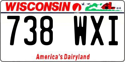 WI license plate 738WXI