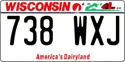 WI license plate 738WXJ