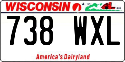 WI license plate 738WXL