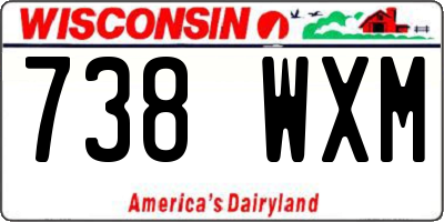 WI license plate 738WXM