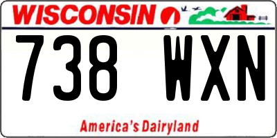 WI license plate 738WXN