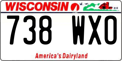 WI license plate 738WXO