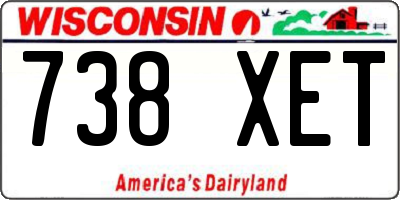 WI license plate 738XET