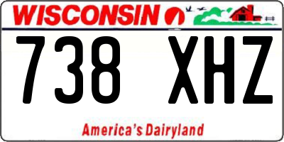 WI license plate 738XHZ