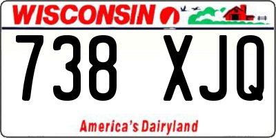 WI license plate 738XJQ